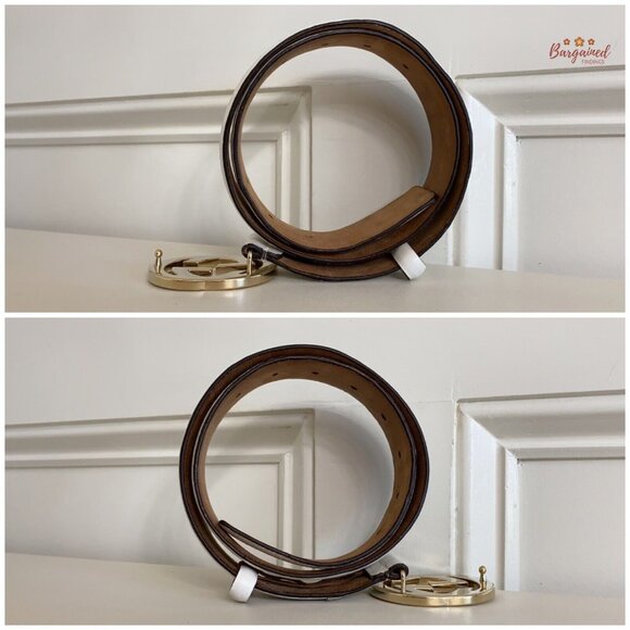 Authentic GUCCI White GG Plus Coated Canvas Leather Interlocking G Belt 80/32 - Picture 9 of 13